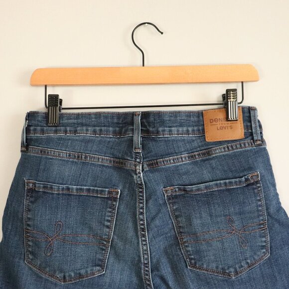 Levi's Women's M/L Blue‎ Denim Bermuda Denizen Stretch Pocket Jeans Shorts - Picture 6 of 12